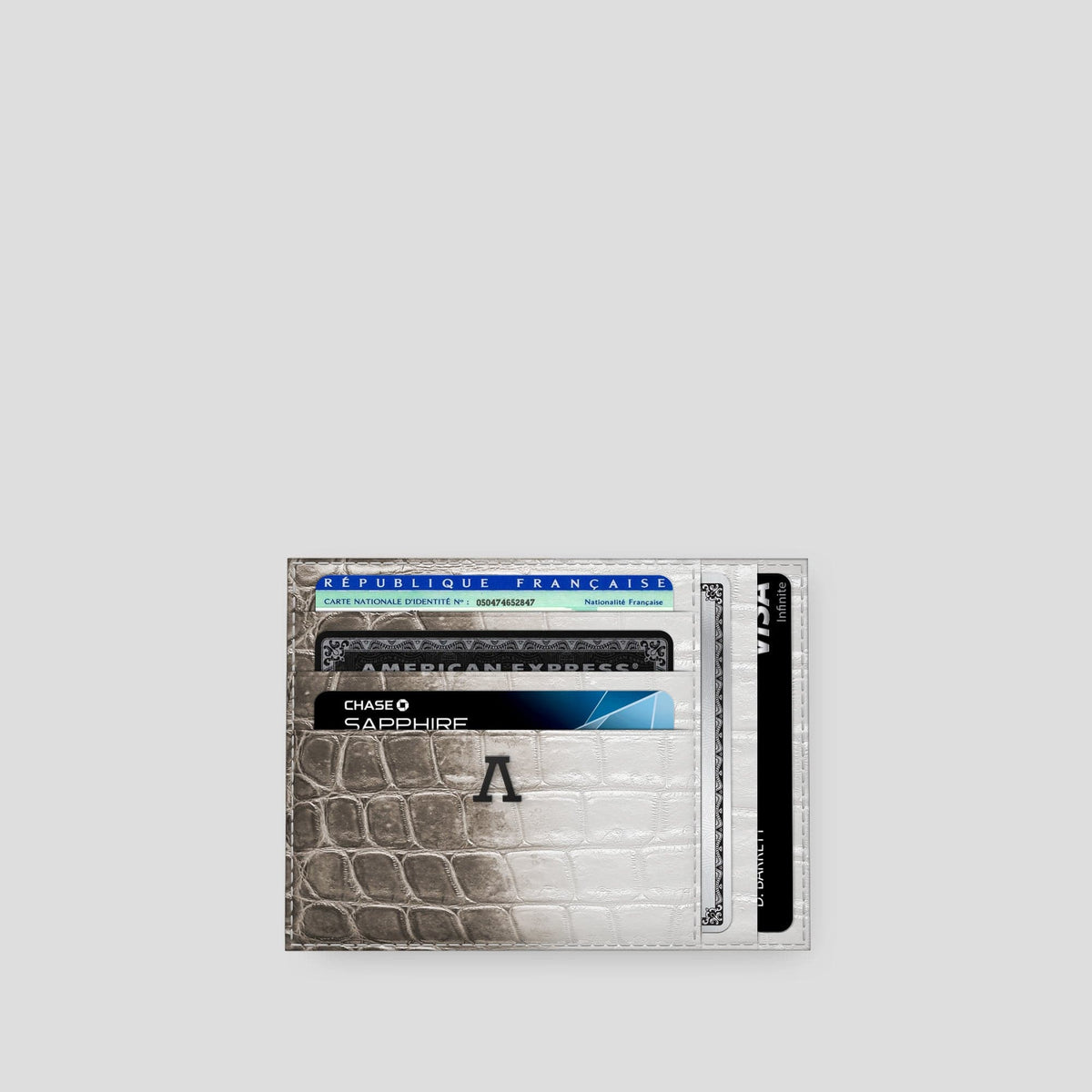 Dark 10 Cards Wallet Himalayan Crocodile with Black Metal -1 | Dark-Black