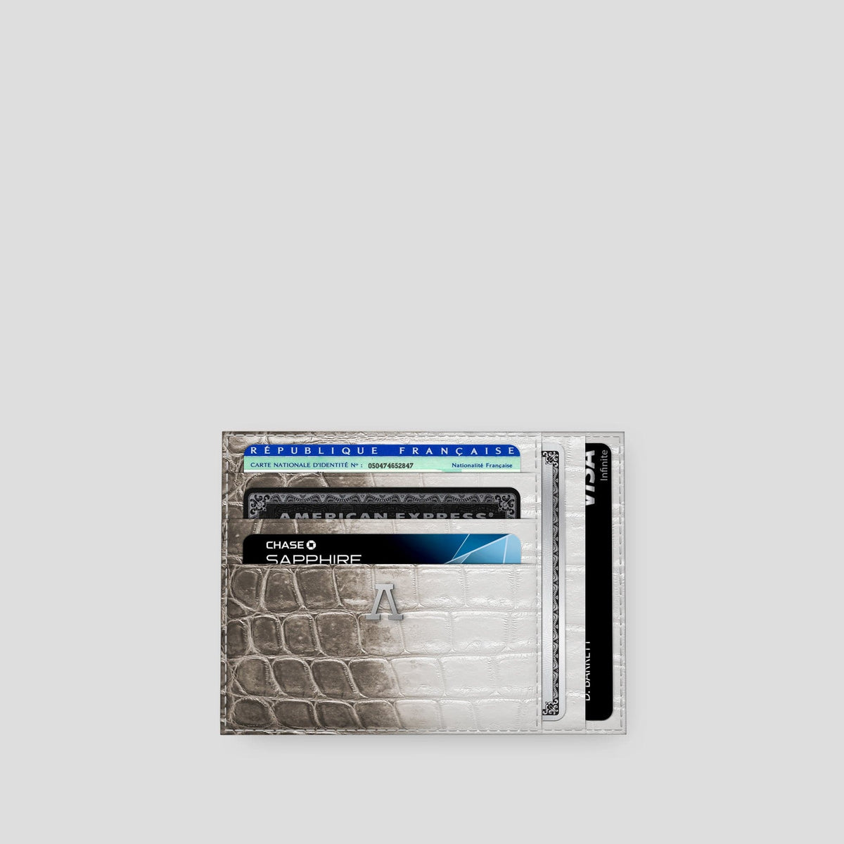 Dark 10 Cards Wallet Himalayan Crocodile with Steel Metal -1 | Dark-Steel