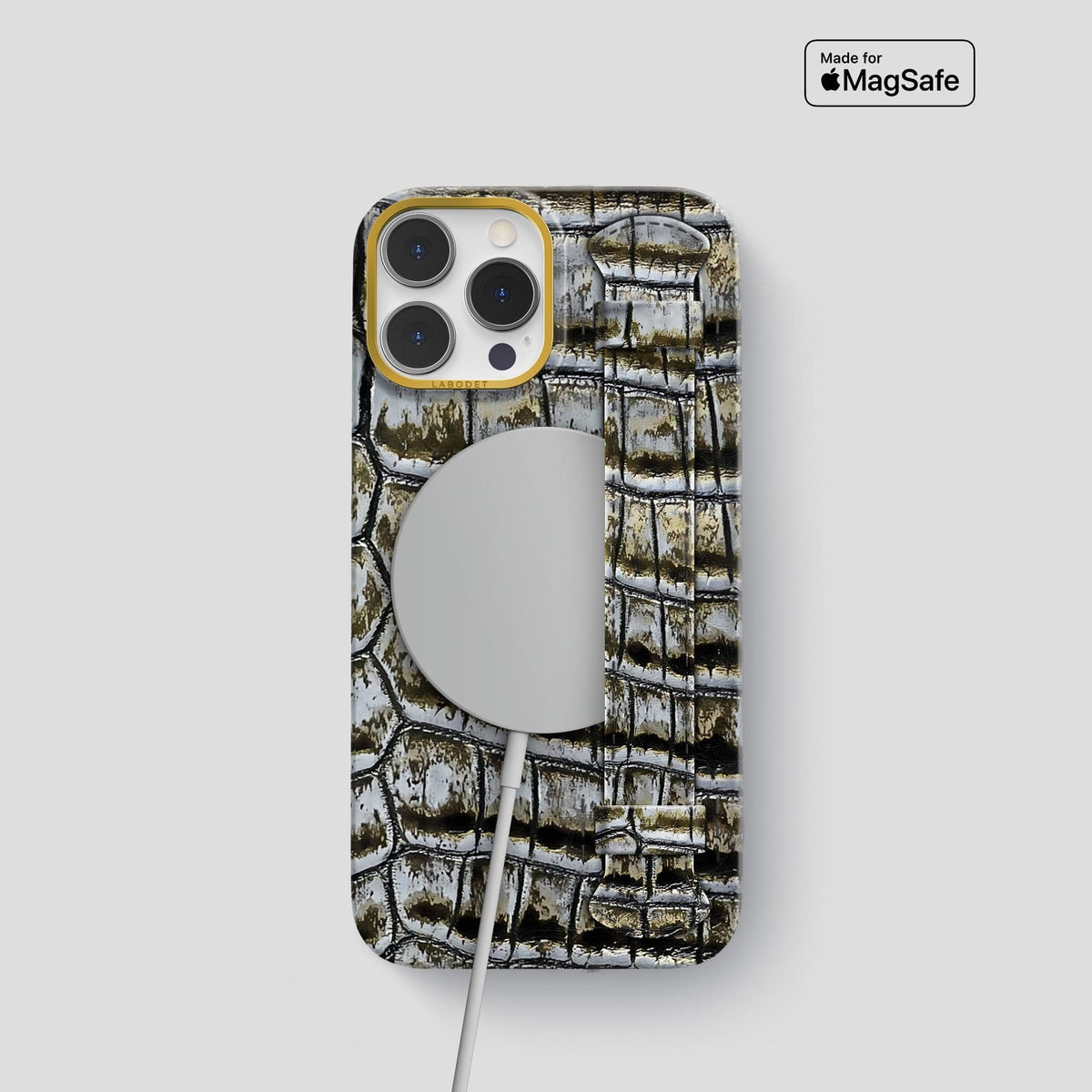 Antique-Bronze iPhone 13 Pro Himalaya Strap Case with Gold Metal -5 | Antique-Bronze-Gold