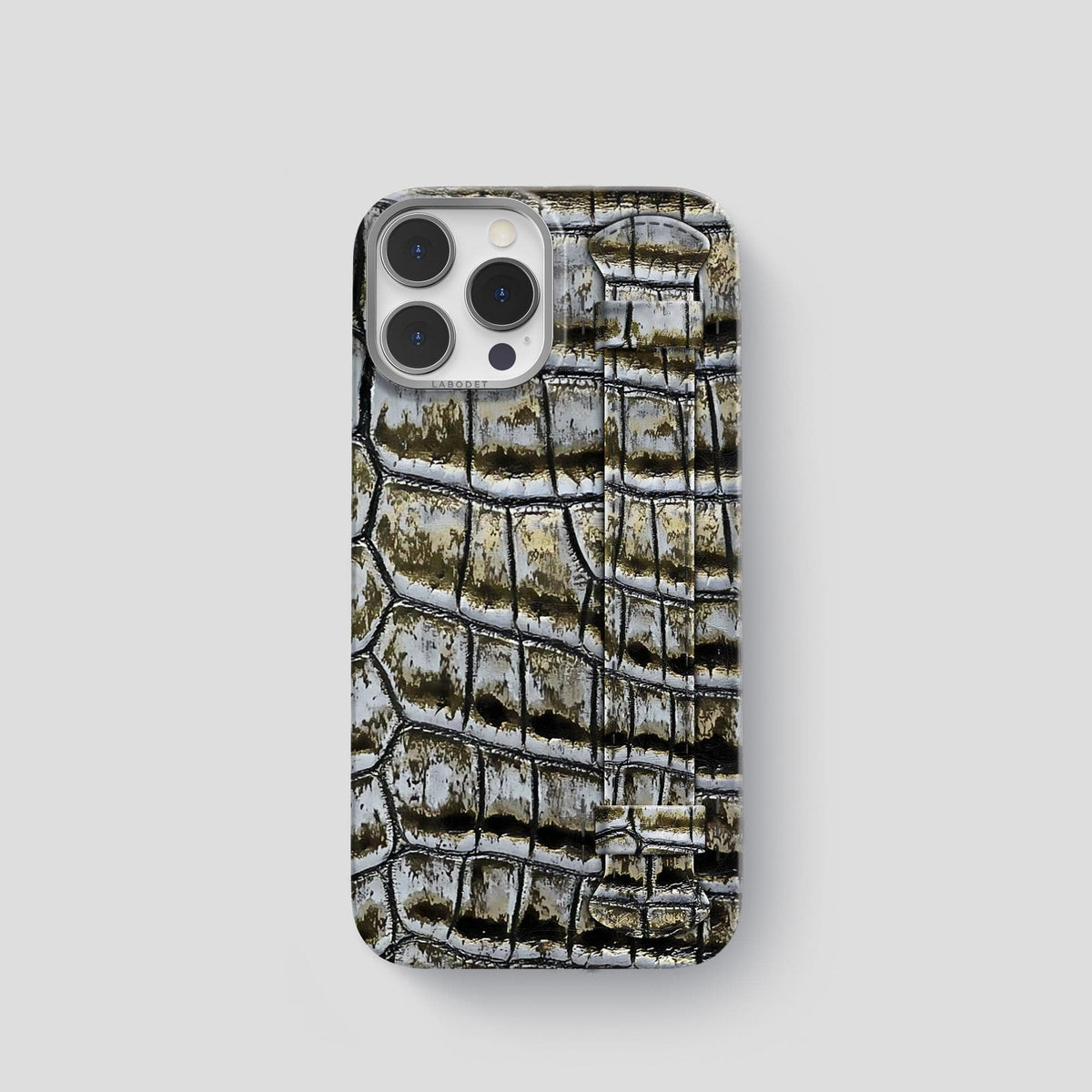 Antique-Bronze iPhone 13 Pro Himalaya Strap Case with Steel Metal -1 | Antique-Bronze-Steel