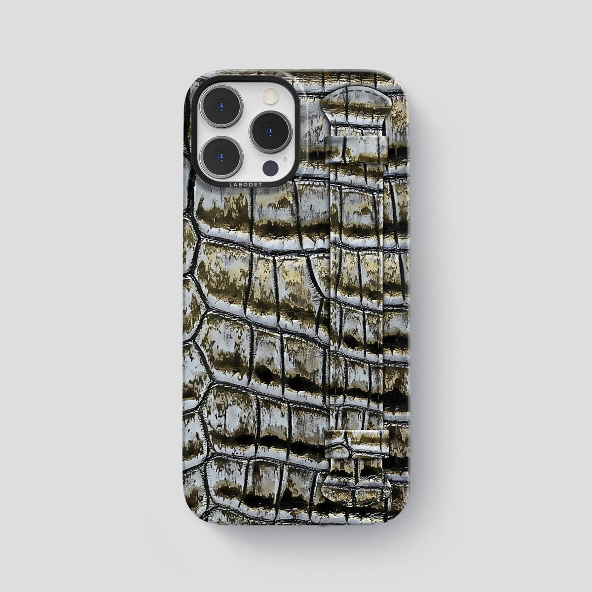 Antique-Bronze iPhone 13 Pro Max Himalaya Strap Case with Black Metal -1 | Antique-Bronze-Black