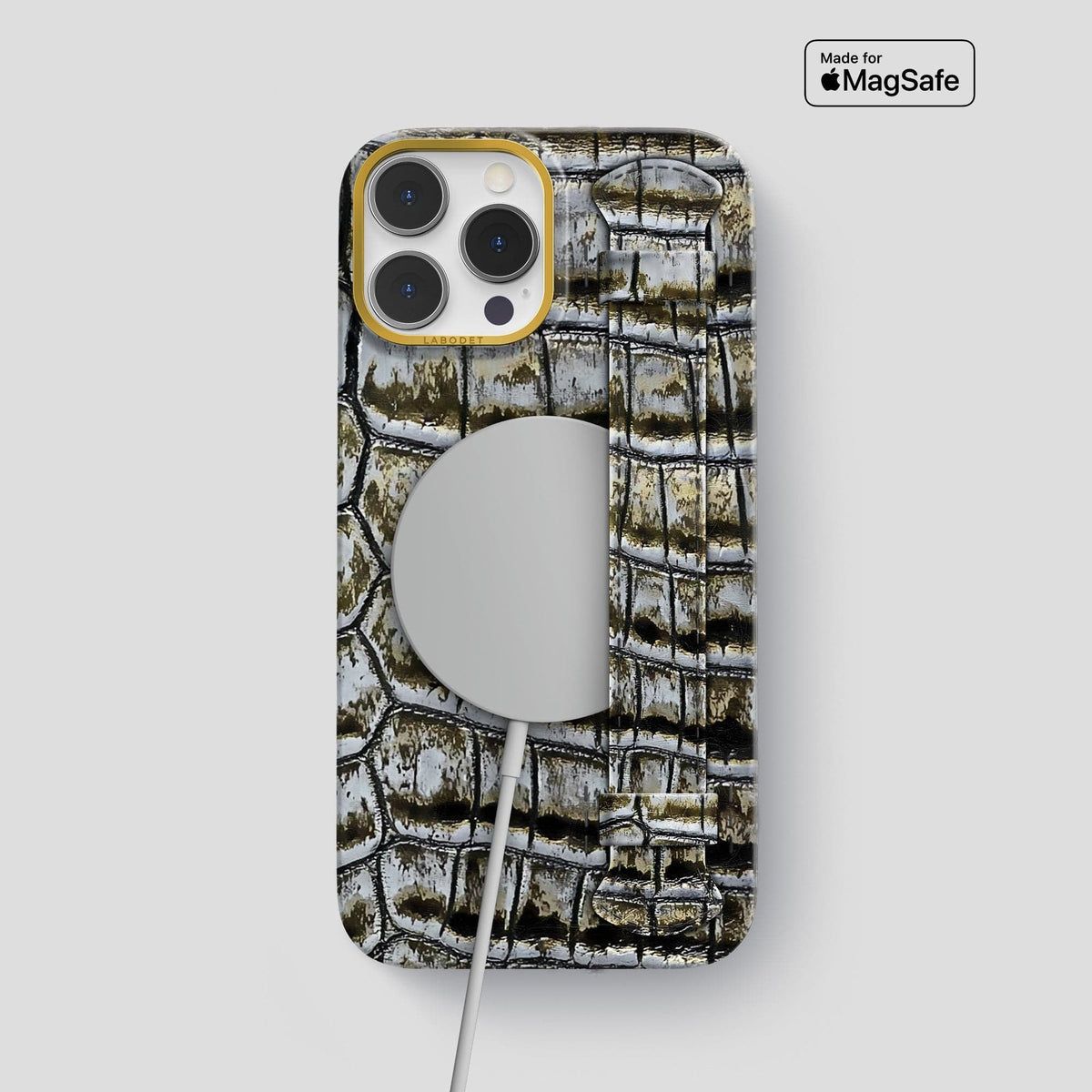 Antique-Bronze iPhone 13 Pro Max Himalaya Strap Case with Gold Metal -5 | Antique-Bronze-Gold