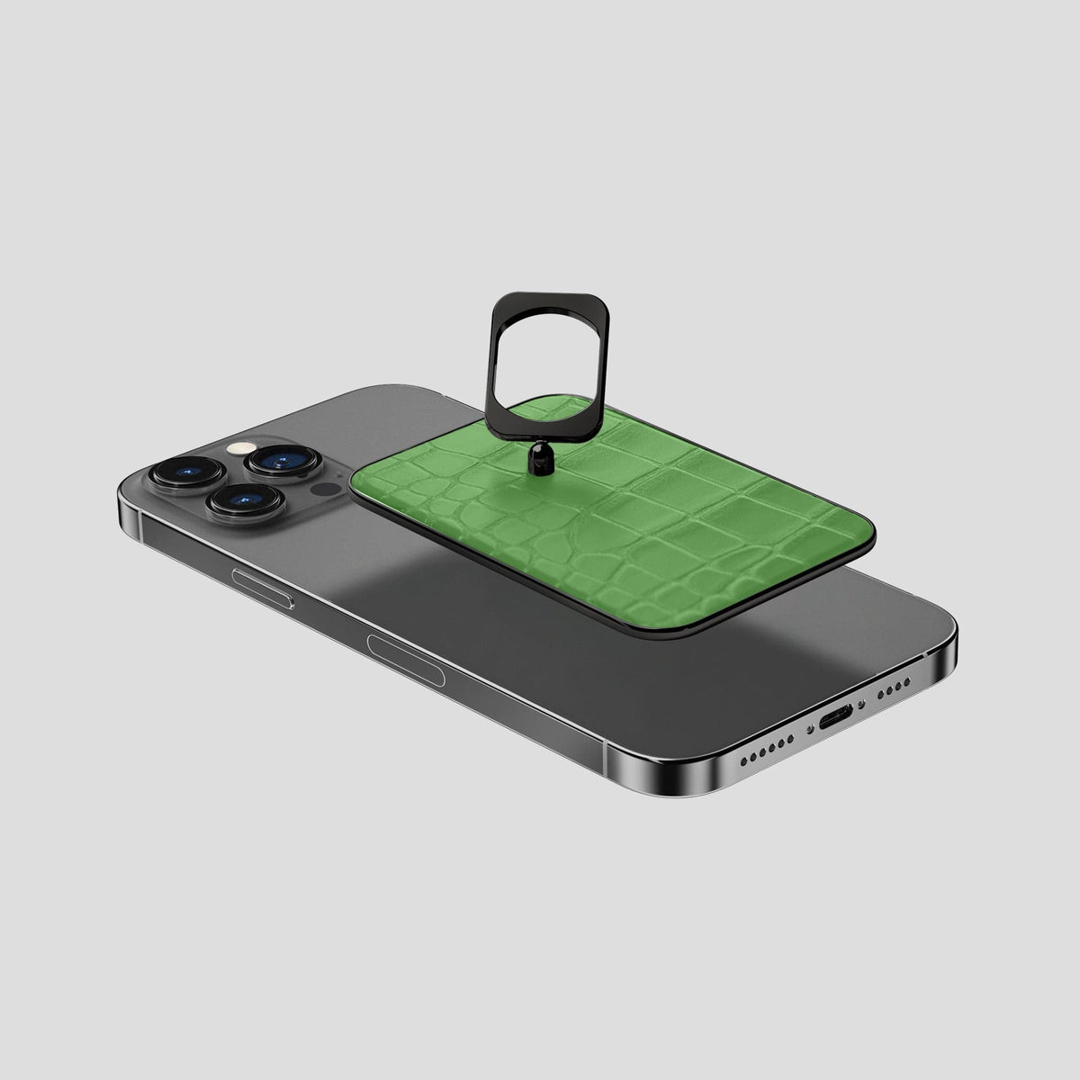 Apple-Green MagSafe Ring iPhone 13 Pro Max Alligator with Black Metal -4 | Apple-Green-Black