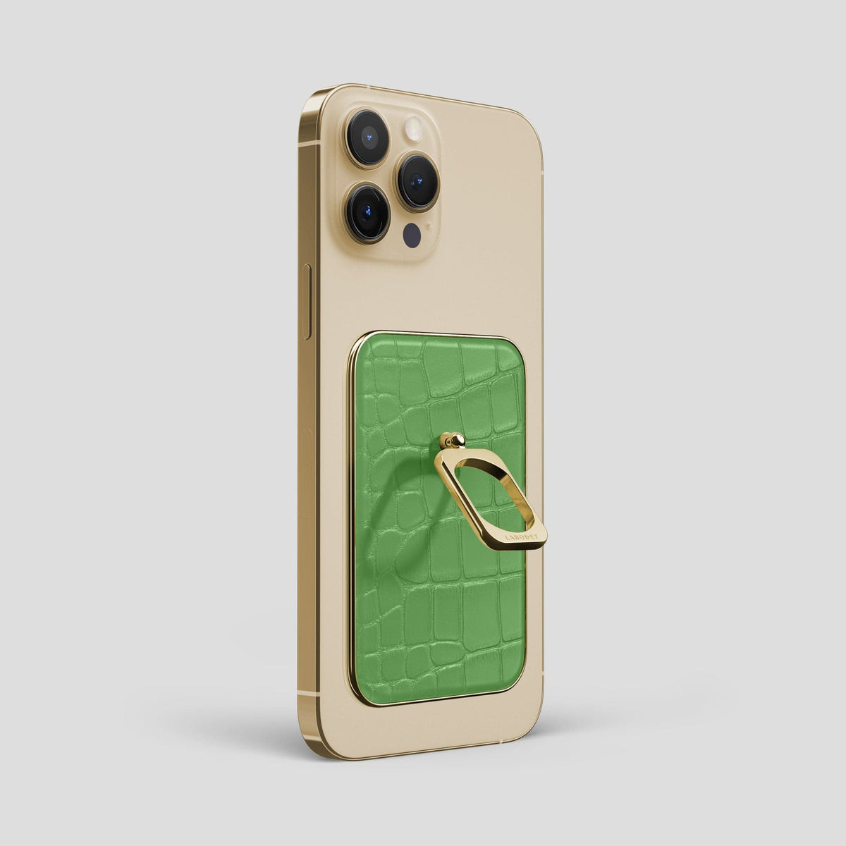Apple-Green MagSafe Ring iPhone 13 Pro Max Alligator with Gold Metal -2 | Apple-Green-Gold