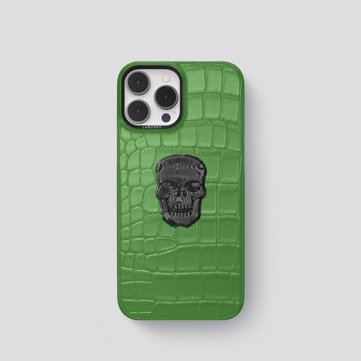 Apple-Green iPhone 13 Pro Classic Case Alligator with Black Metal -1 | Apple-Green-Black