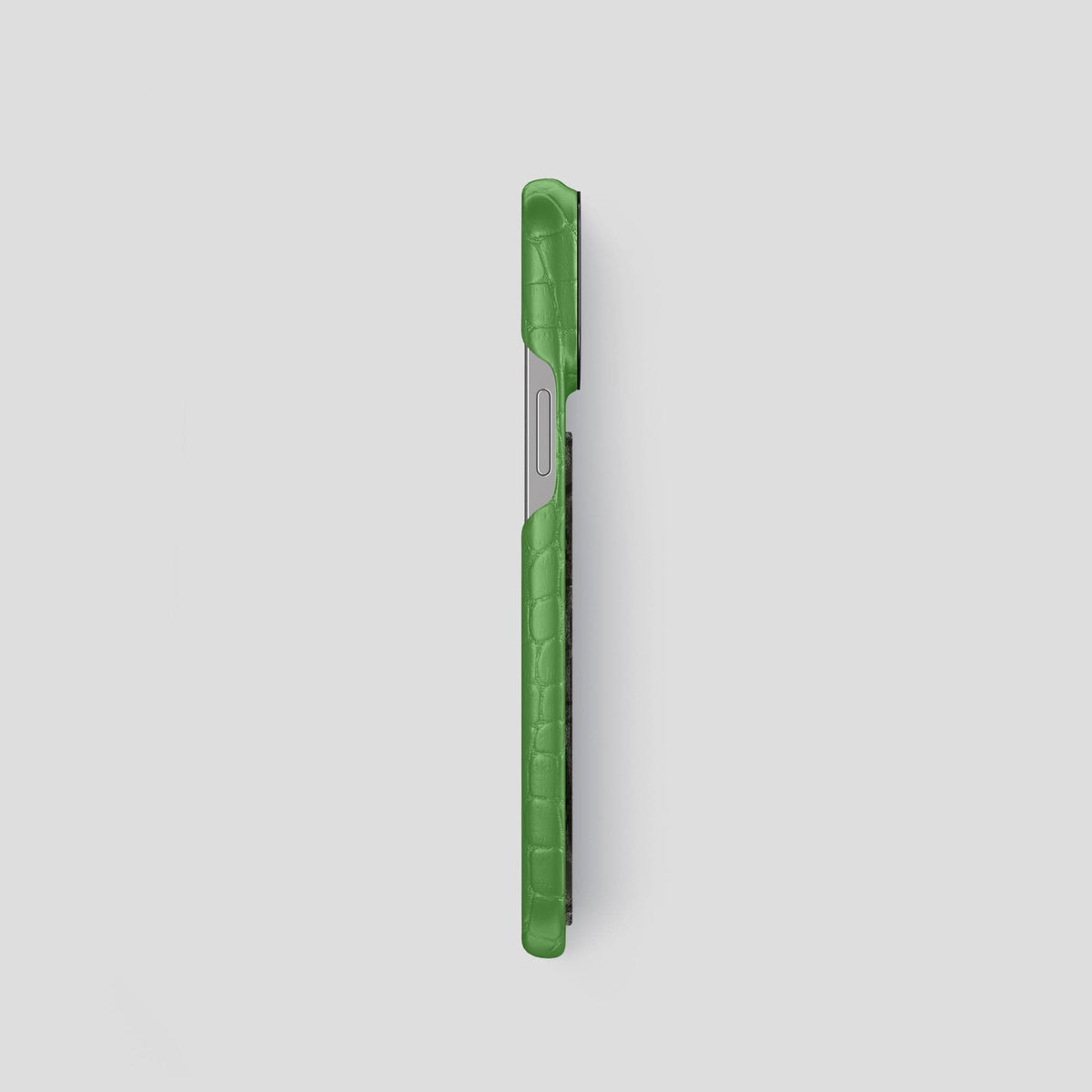 Apple-Green iPhone 13 Pro Classic Case Alligator with Black Metal -3 | Apple-Green-Black