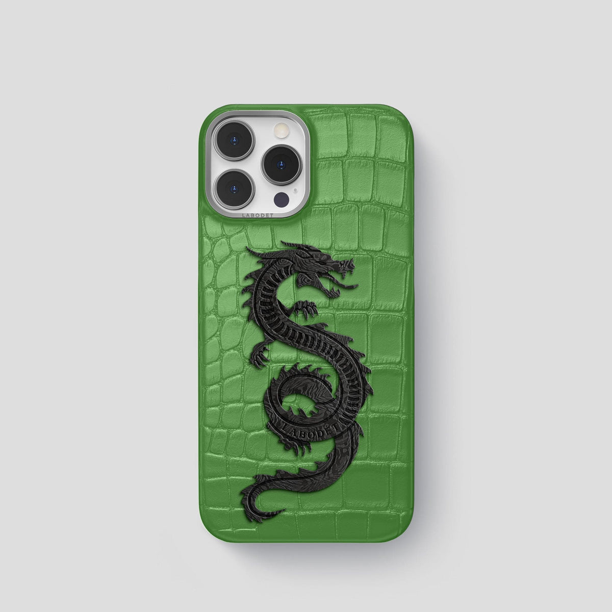 Apple-Green iPhone 13 Pro Classic Case Alligator with Steel Metal -1 | Apple-Green-Steel