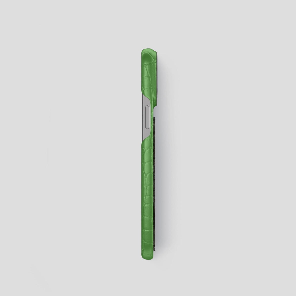 Apple-Green iPhone 13 Pro Classic Case Alligator with Steel Metal -3 | Apple-Green-Steel