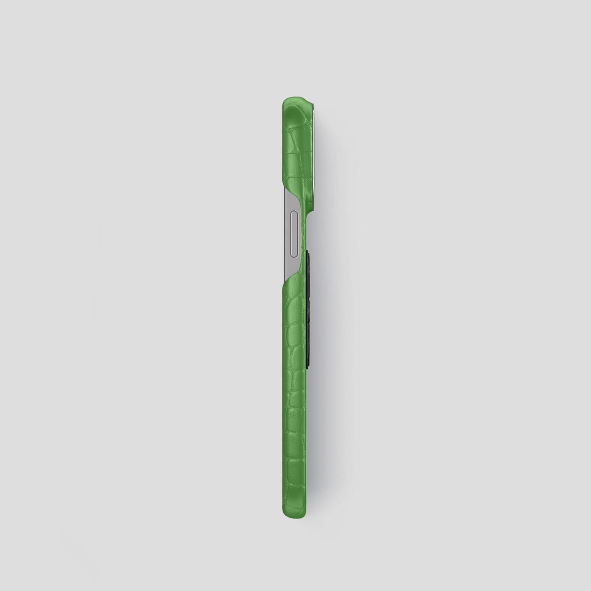 Apple-Green iPhone 13 Pro Classic Case Alligator with Steel Metal -3 | Apple-Green-Steel
