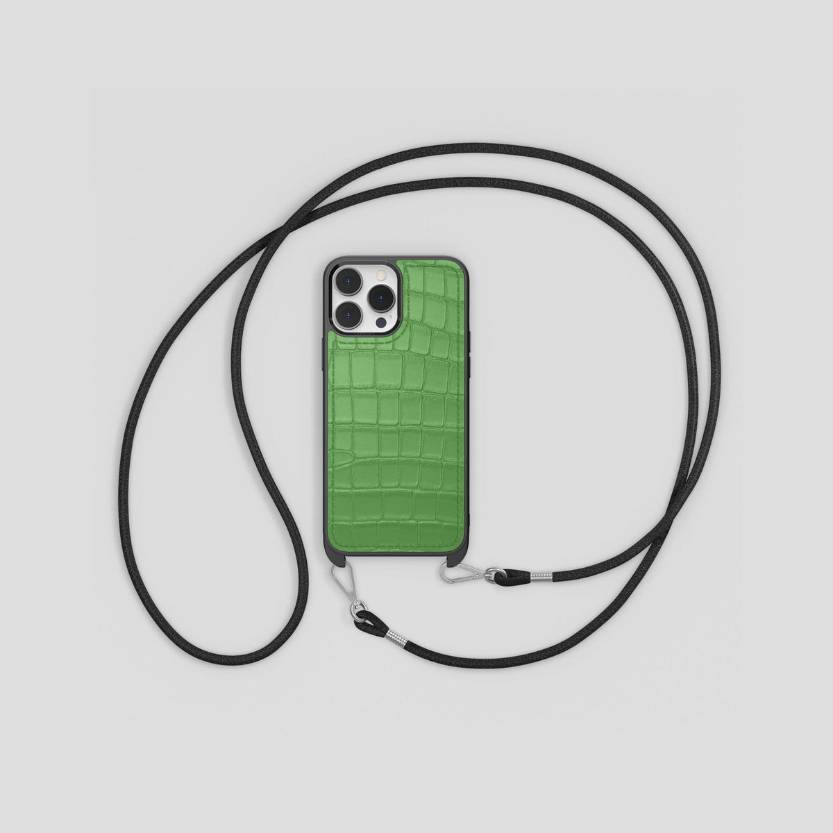 Apple-Green iPhone 13 Pro Crossbody Sport Case Alligator -7 | Apple-Green