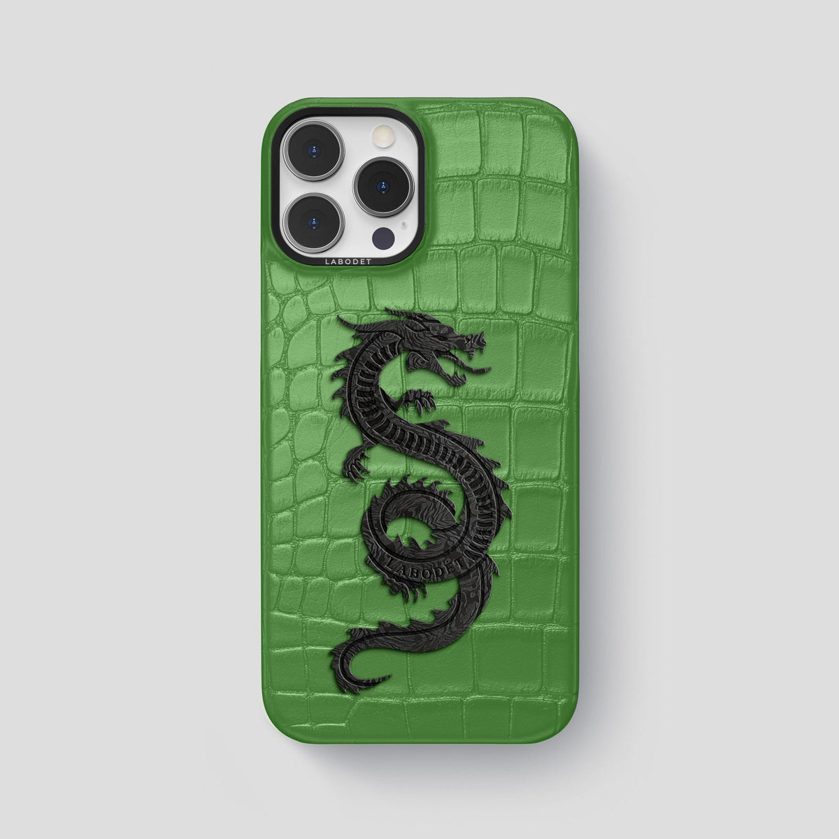 Apple-Green iPhone 13 Pro Max Classic Case Alligator with Black Metal -1 | Apple-Green-Black