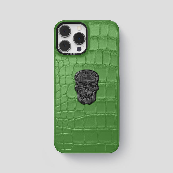 Apple-Green iPhone 13 Pro Max Classic Case Alligator with Black Metal -1 | Apple-Green-Black