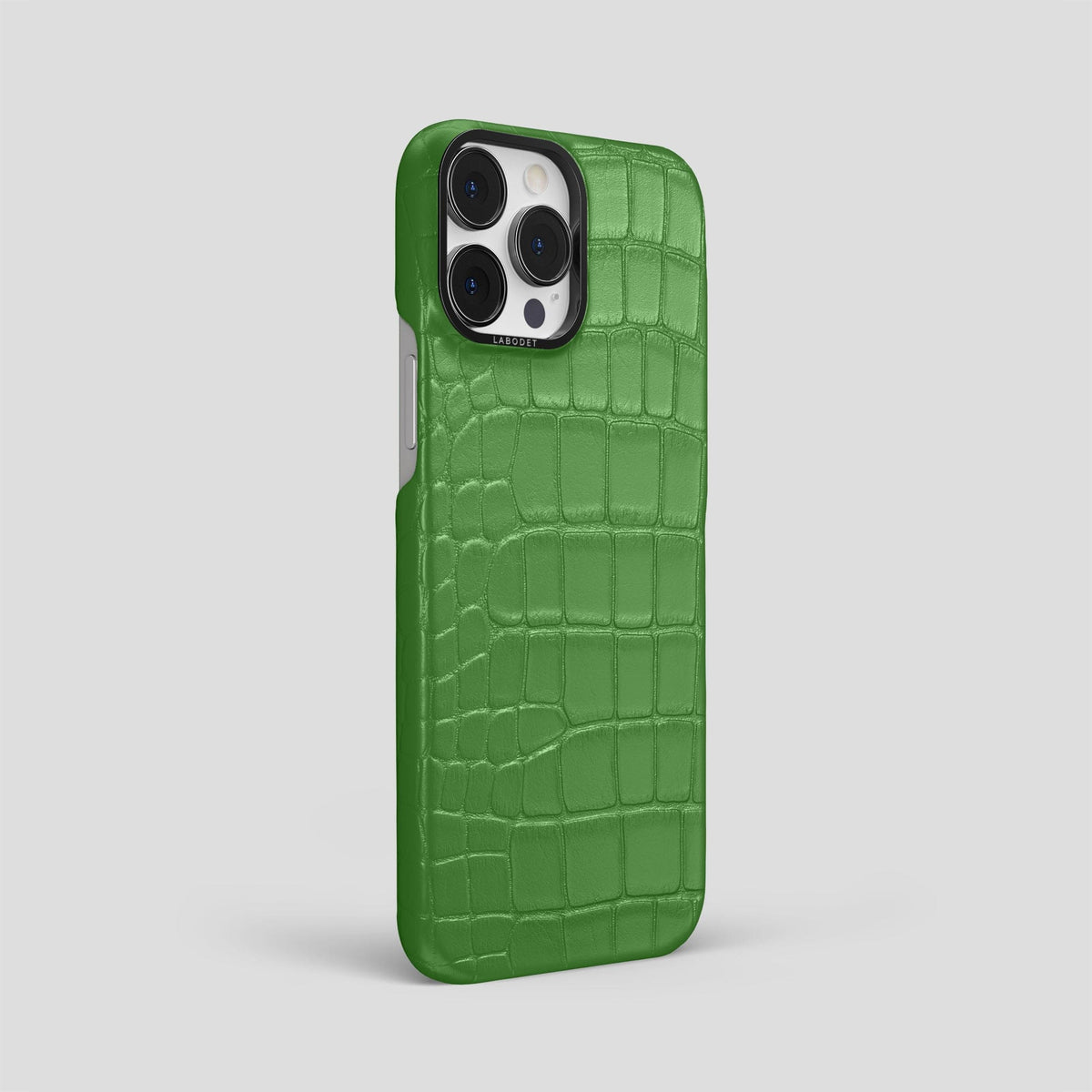 Apple-Green iPhone 13 Pro Max Classic Case Alligator with Black Metal -2 | Apple-Green-Black