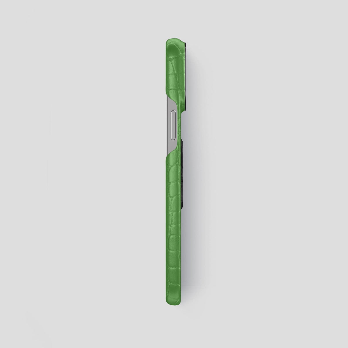 Apple-Green iPhone 13 Pro Max Classic Case Alligator with Black Metal -3 | Apple-Green-Black