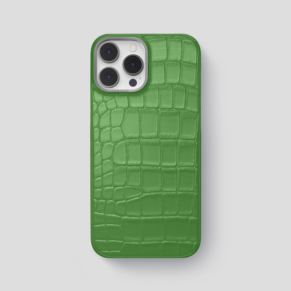 Apple-Green iPhone 13 Pro Max Classic Case Alligator with Steel Metal -1 | Apple-Green-Steel