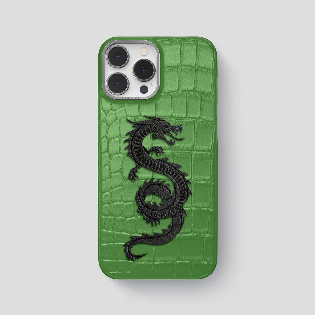 Apple-Green iPhone 13 Pro Max Classic Case Alligator with Steel Metal -1 | Apple-Green-Steel