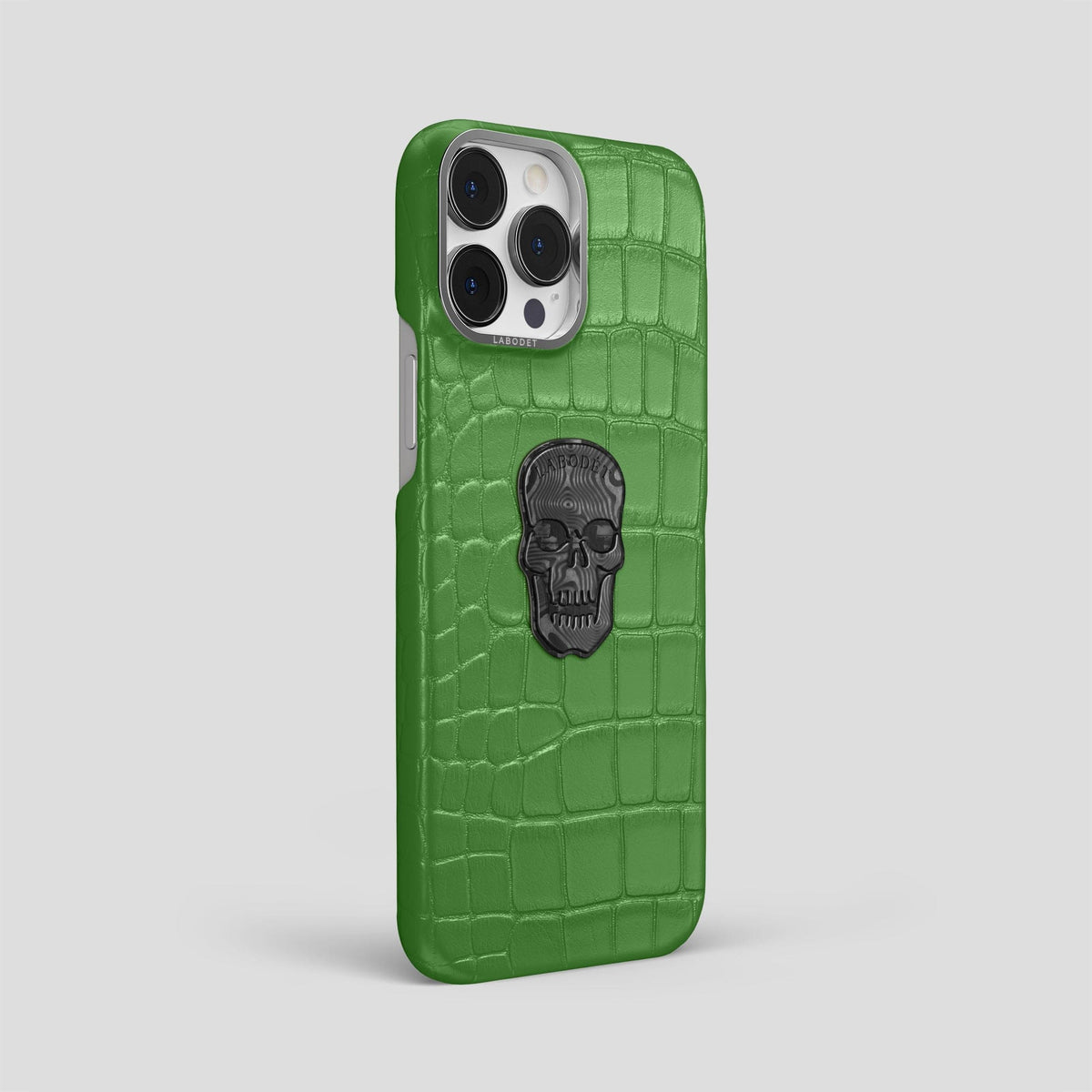 Apple-Green iPhone 13 Pro Max Classic Case Alligator with Steel Metal -2 | Apple-Green-Steel