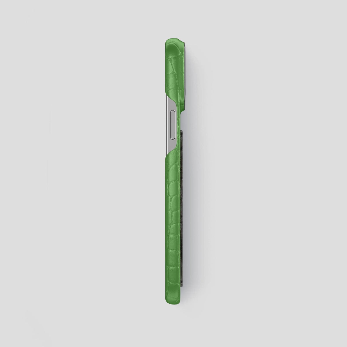 Apple-Green iPhone 13 Pro Max Classic Case Alligator with Steel Metal -3 | Apple-Green-Steel