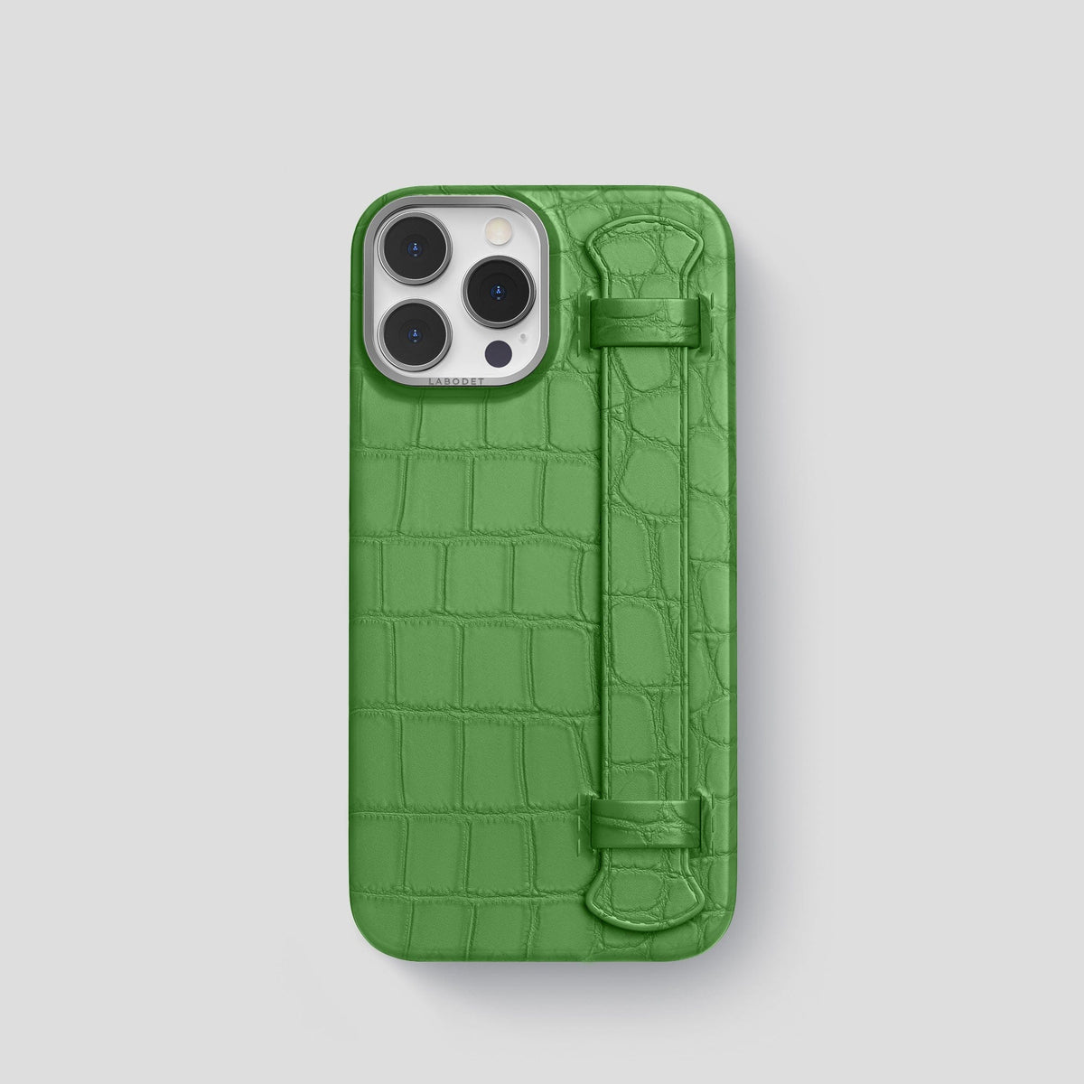 Apple-Green iPhone 13 Pro Strap Case Alligator with Steel Metal -1 | Apple-Green-Steel