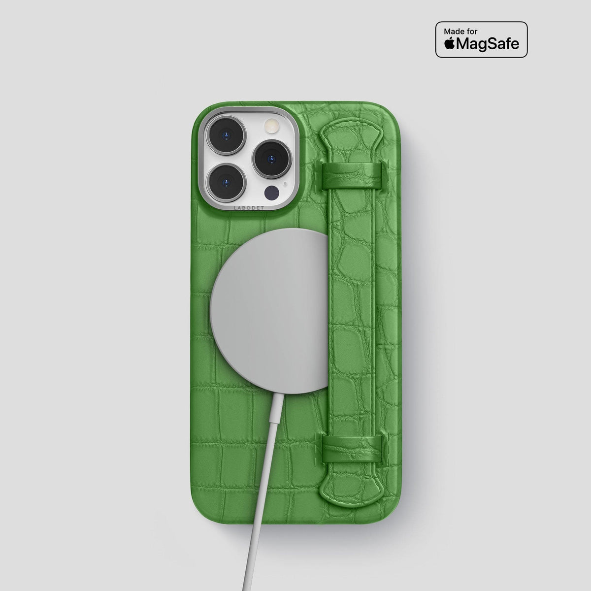 Apple-Green iPhone 13 Pro Strap Case Alligator with Steel Metal -4 | Apple-Green-Steel