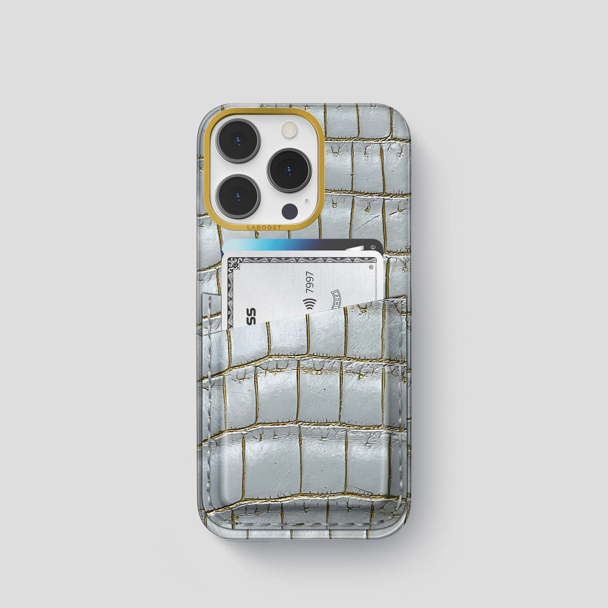 Arctic iPhone 13 Pro Himalaya Card Case with Gold Metal -1 | Arctic-Gold