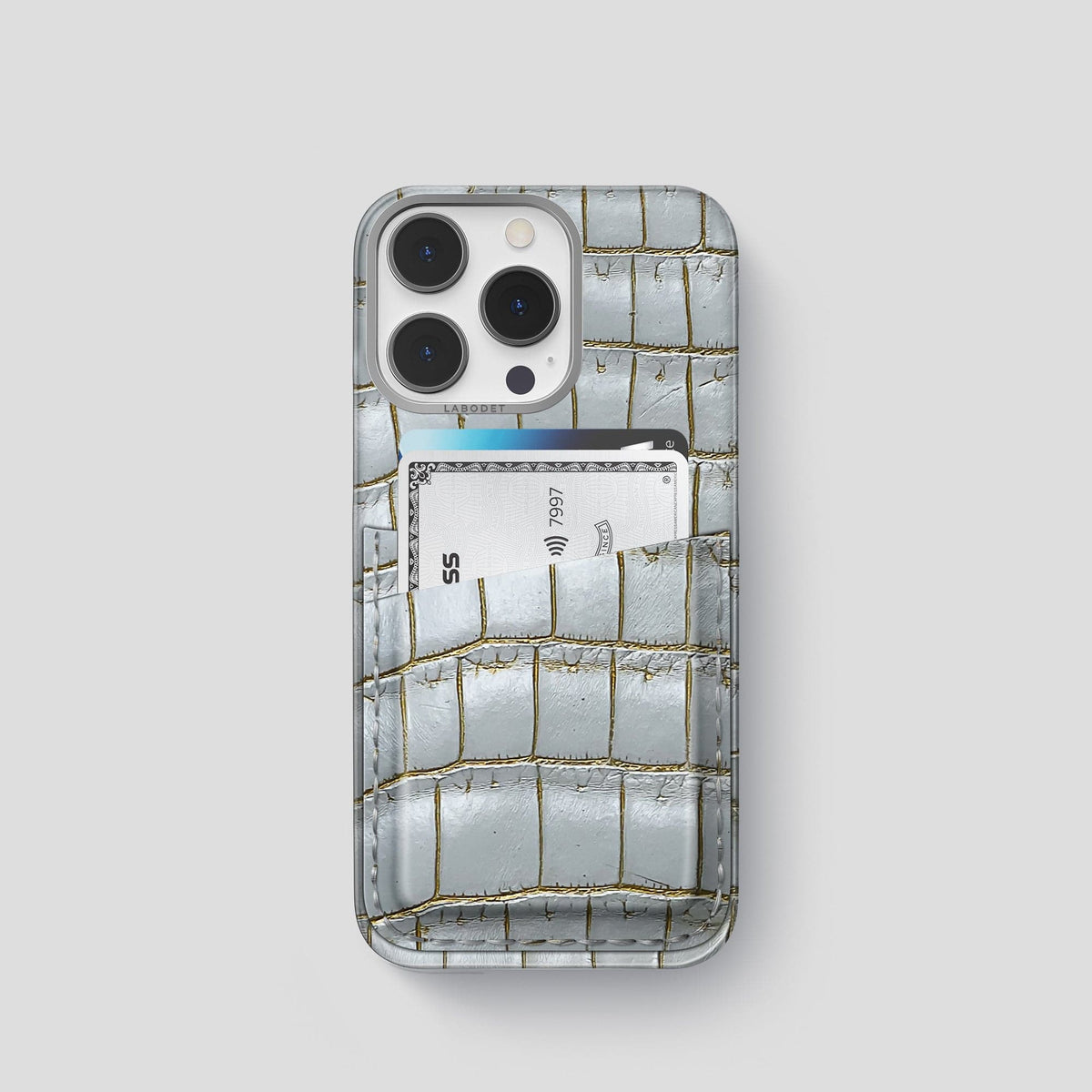 Arctic iPhone 13 Pro Himalaya Card Case with Steel Metal -1 | Arctic-Steel