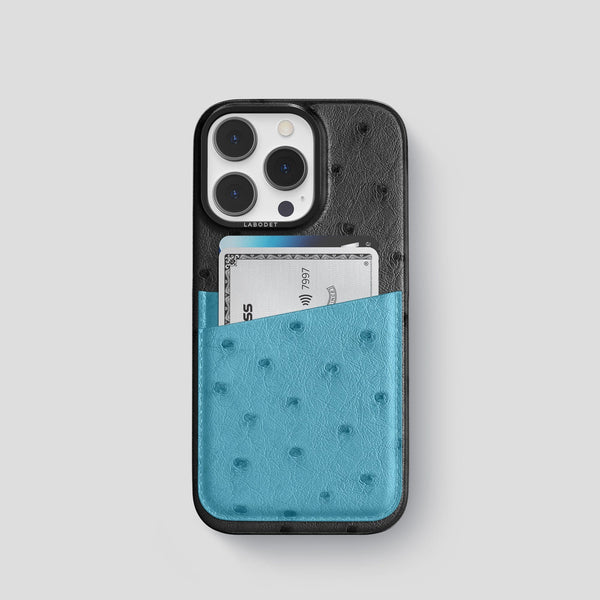Double Card Case Coloré For iPhone 13 Pro In Ostrich