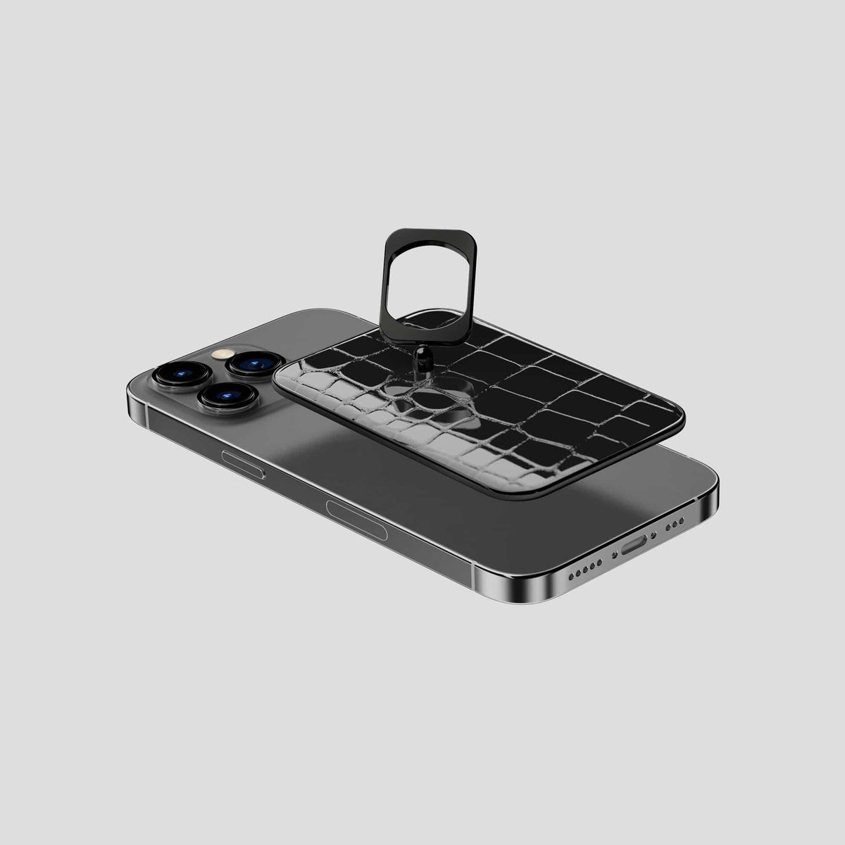 Black MagSafe Ring iPhone 13 Pro with Black Metal -4 | Black-Black