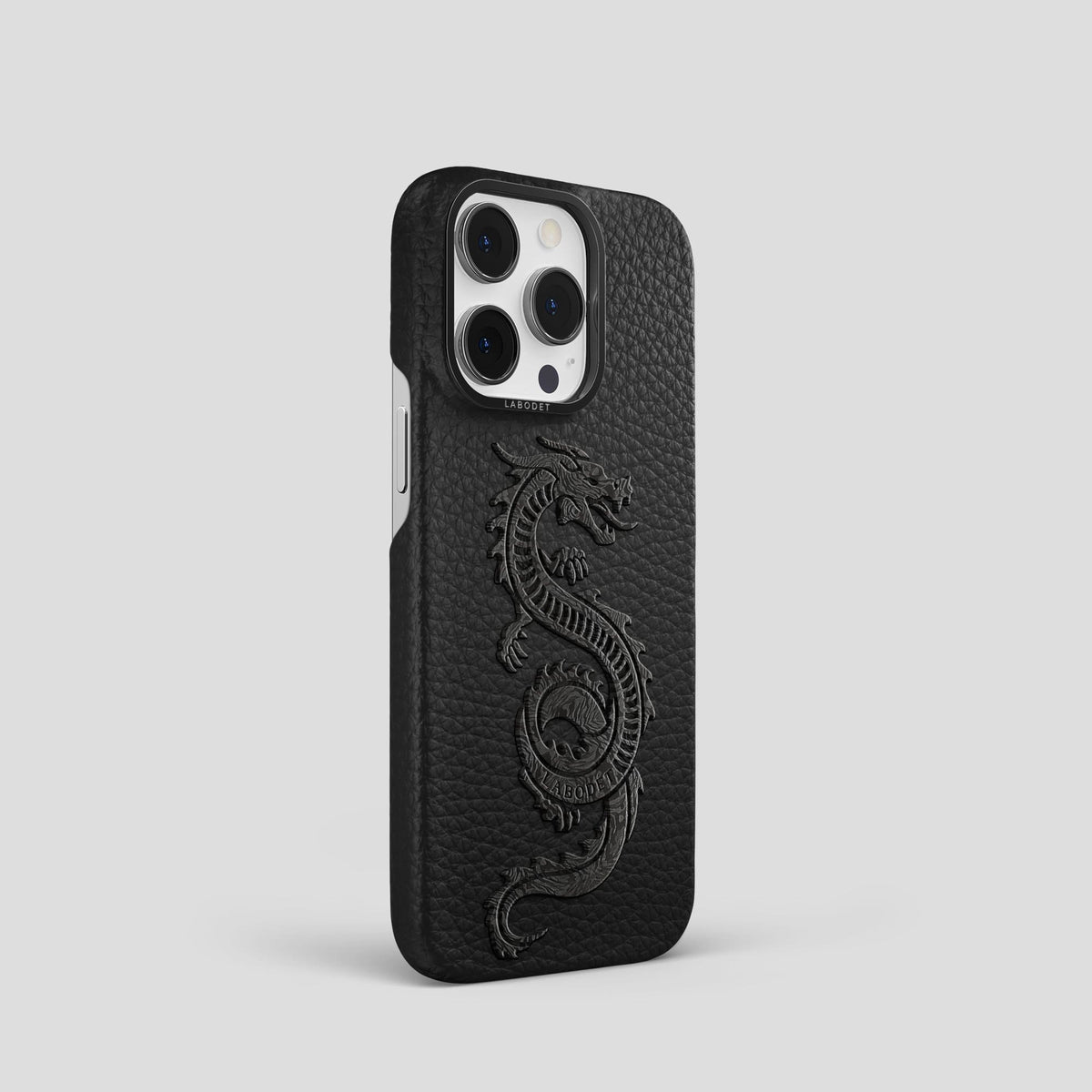 Black iPhone 13 Pro Classic Case Calf with Black Metal -2 | Black-Black