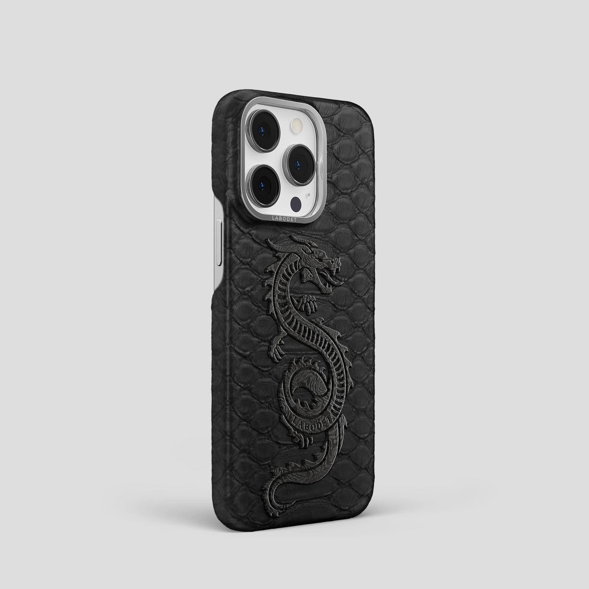 Black iPhone 13 Pro Classic Case Python with Steel Metal -2 | Black-Steel