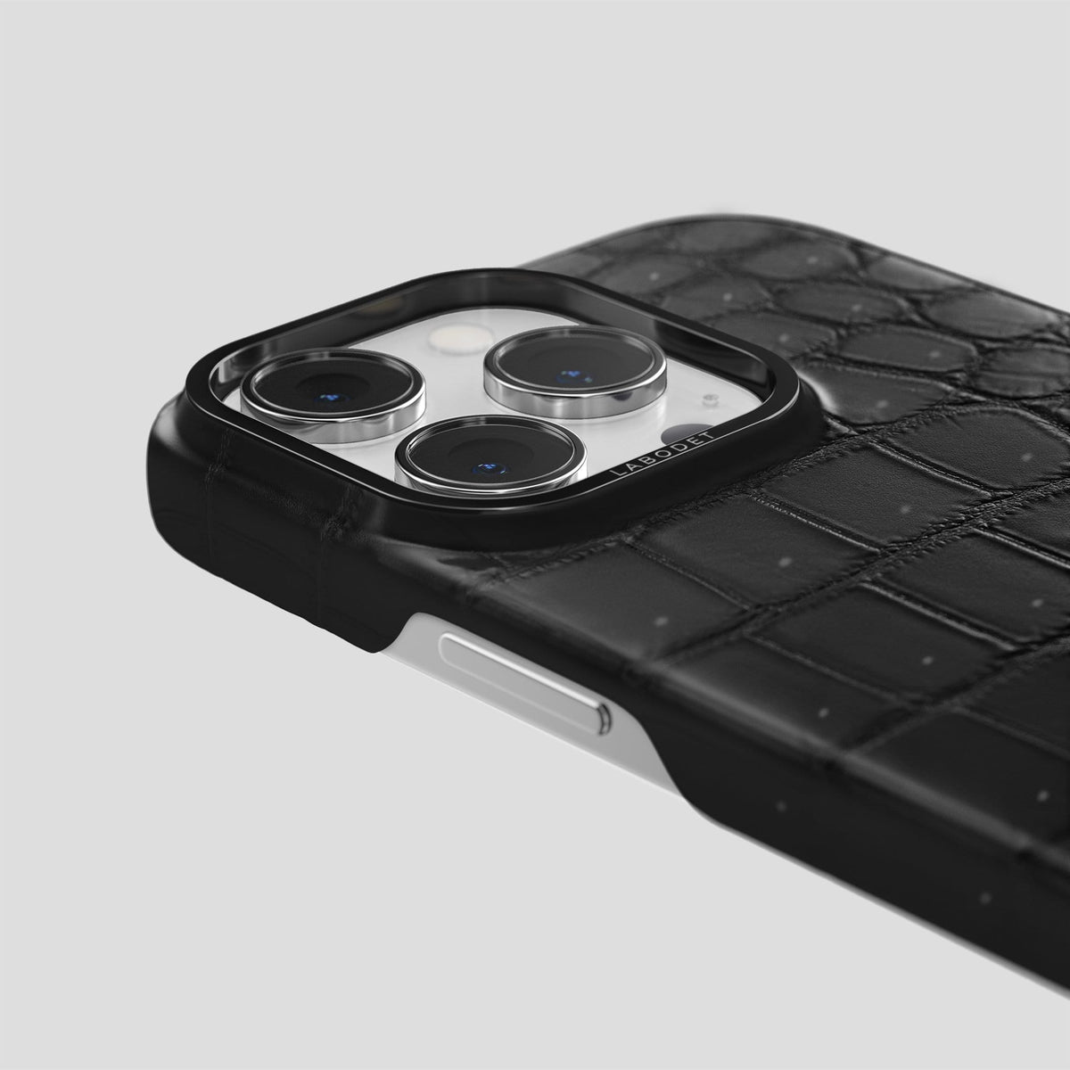 Black iPhone 13 Pro Classic Case with Black Metal -6 | Black-Black