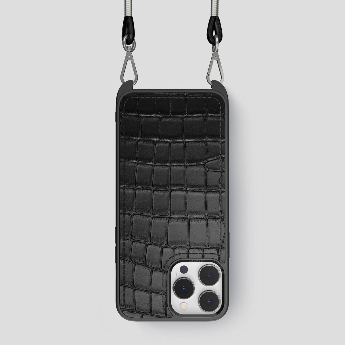 Black iPhone 13 Pro Crossbody Sport Case Alligator -1 | Black