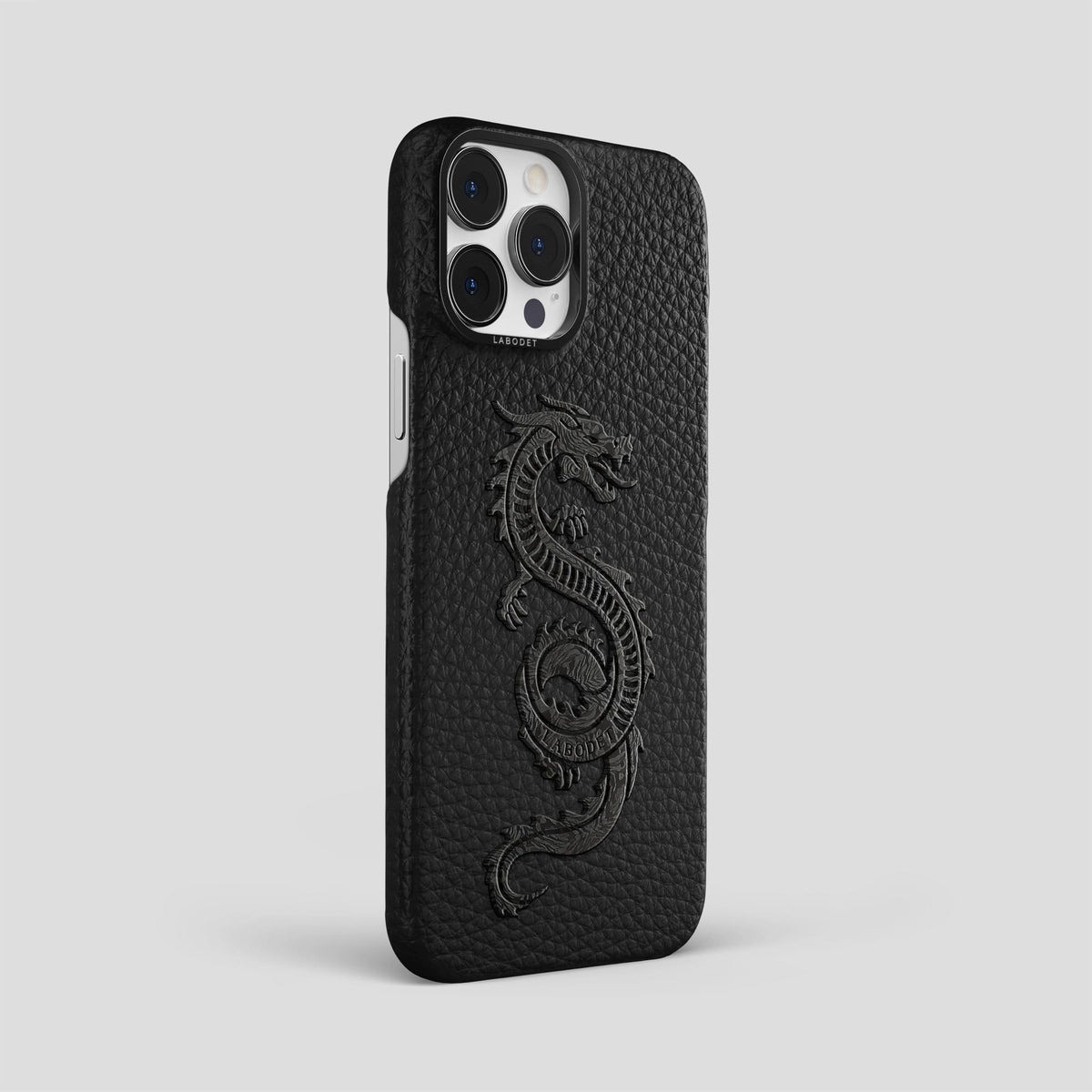 Black iPhone 13 Pro Max Classic Case Calf with Black Metal -2 | Black-Black