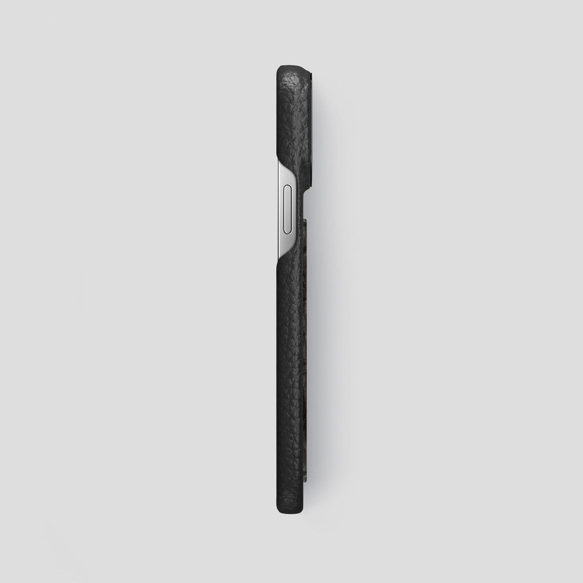 Black iPhone 13 Pro Max Classic Case Calf with Black Metal -3 | Black-Black