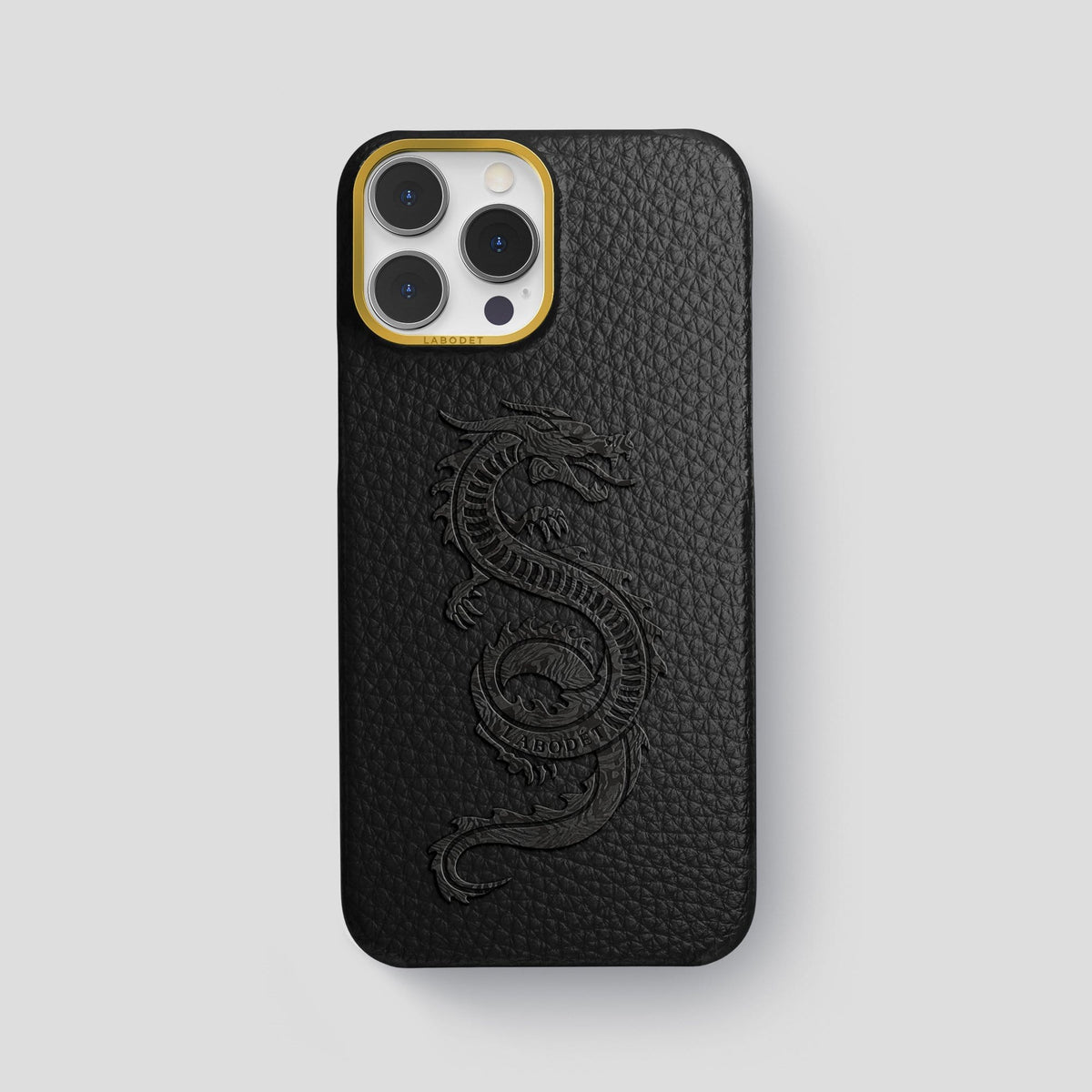 Black iPhone 13 Pro Max Classic Case Calf with Gold Metal -1 | Black-Gold
