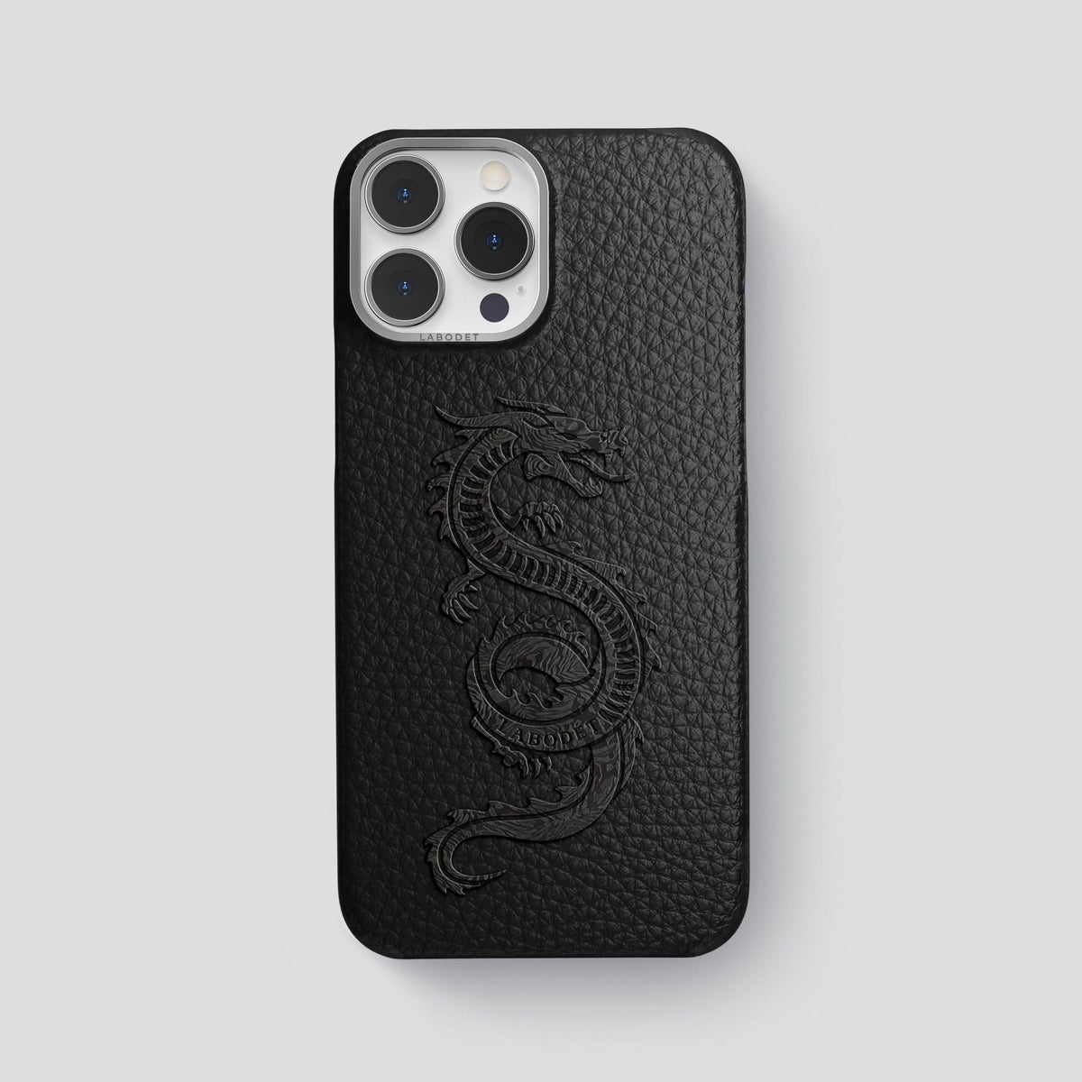 Black iPhone 13 Pro Max Classic Case Calf with Steel Metal -1 | Black-Steel