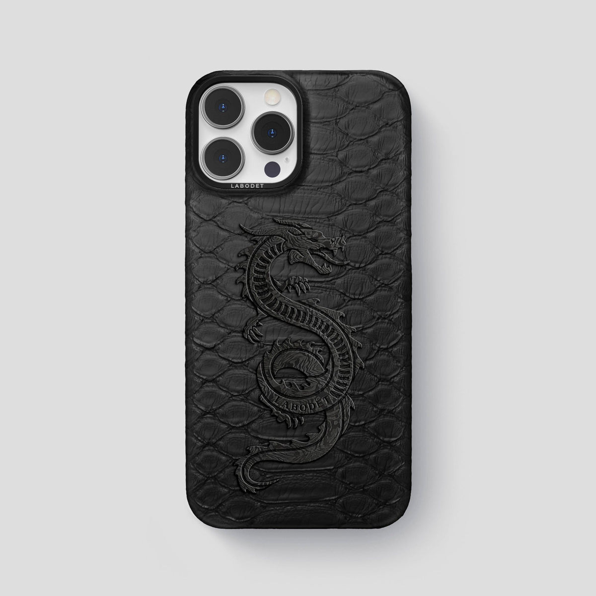 Black iPhone 13 Pro Max Classic Case Python with Black Metal -1 | Black-Black