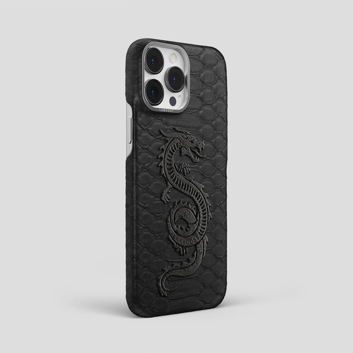 Black iPhone 13 Pro Max Classic Case Python with Steel Metal -2 | Black-Steel