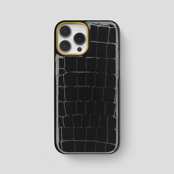 Classic Case For iPhone 13 Pro Max In Shiny Alligator