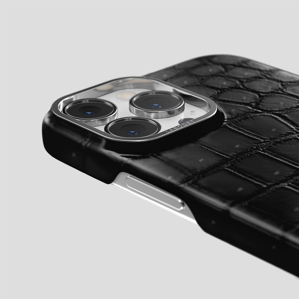Black iPhone 13 Pro Max Classic Case with Steel Metal -6 | Black-Steel