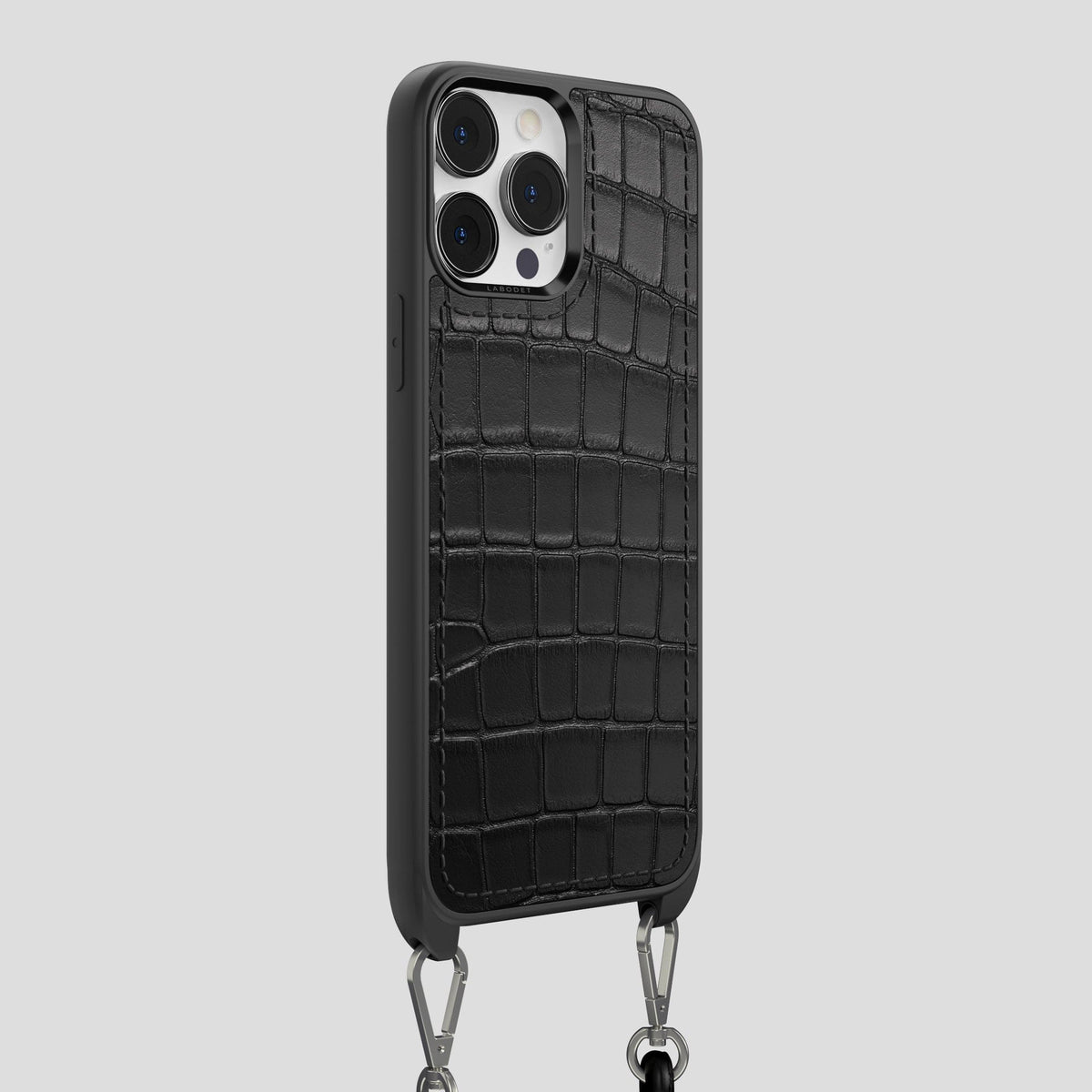 Black iPhone 13 Pro Max Crossbody Sport Case Alligator -2 | Black