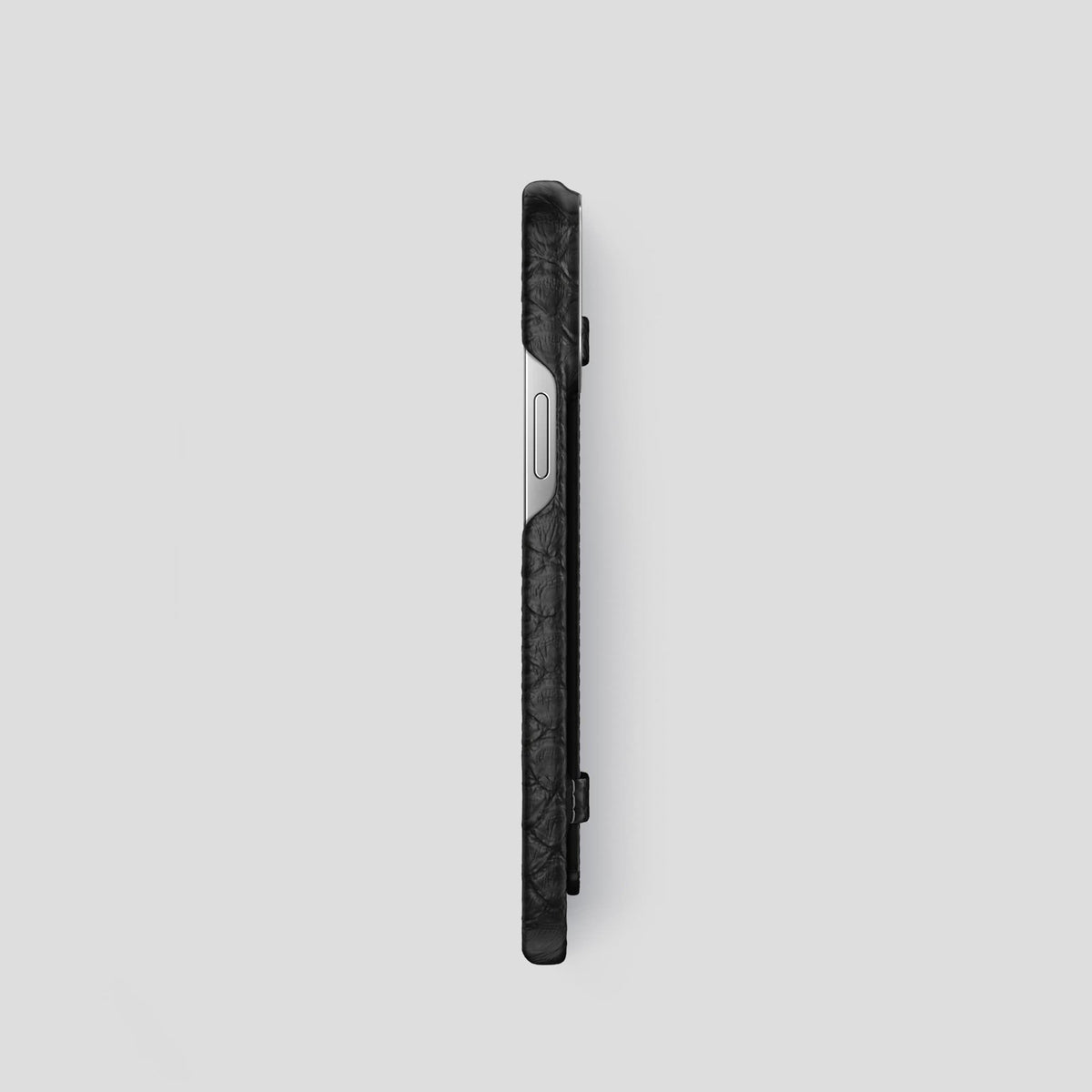 Black iPhone 13 Pro Strap Case Python with Steel Metal -3 | Black-Steel
