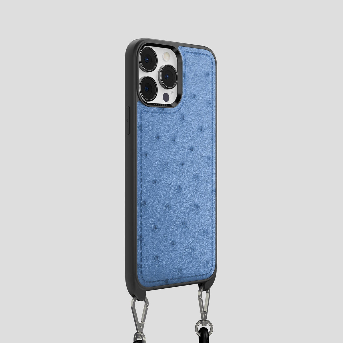 Navy-Blue iPhone 13 Pro Crossbody Case Ostrich -2 | Navy-Blue