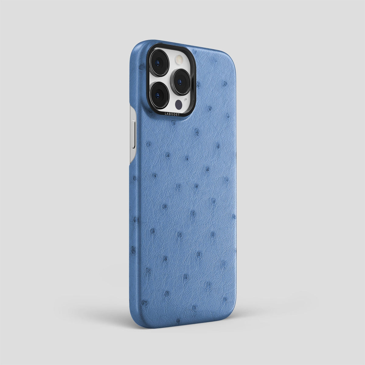 Navy-Blue iPhone 13 Pro Max Classic Case Ostrich with Black Metal -2 | Navy-Blue-Black