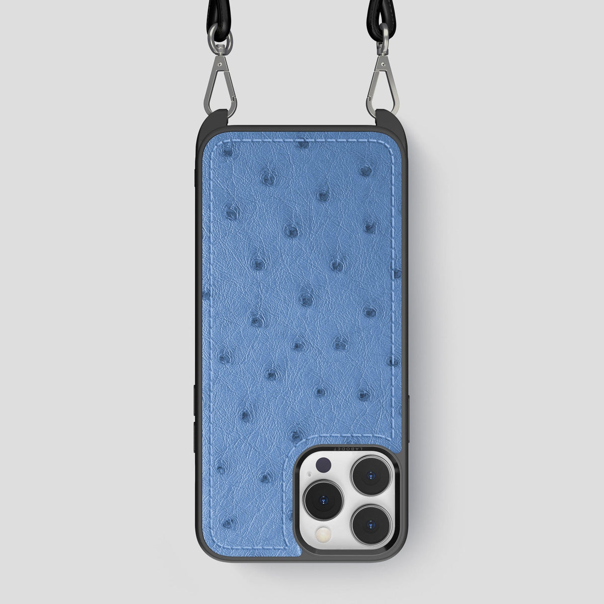 Navy-Blue iPhone 13 Pro Max Crossbody Case Ostrich -1 | Navy-Blue