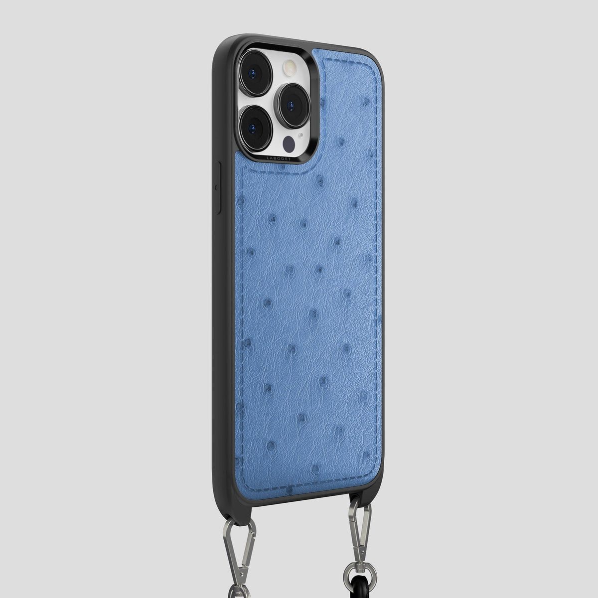 Navy-Blue iPhone 13 Pro Max Crossbody Case Ostrich -2 | Navy-Blue