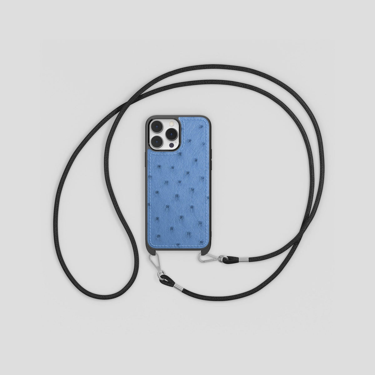 Navy-Blue iPhone 13 Pro Max Crossbody Case Ostrich -6 | Navy-Blue