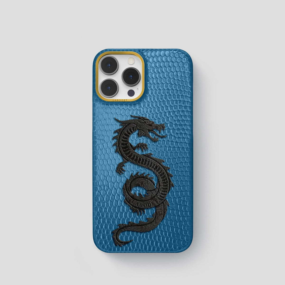 Blue iPhone 13 Pro Classic Case with Gold Metal -1 | Blue-Gold