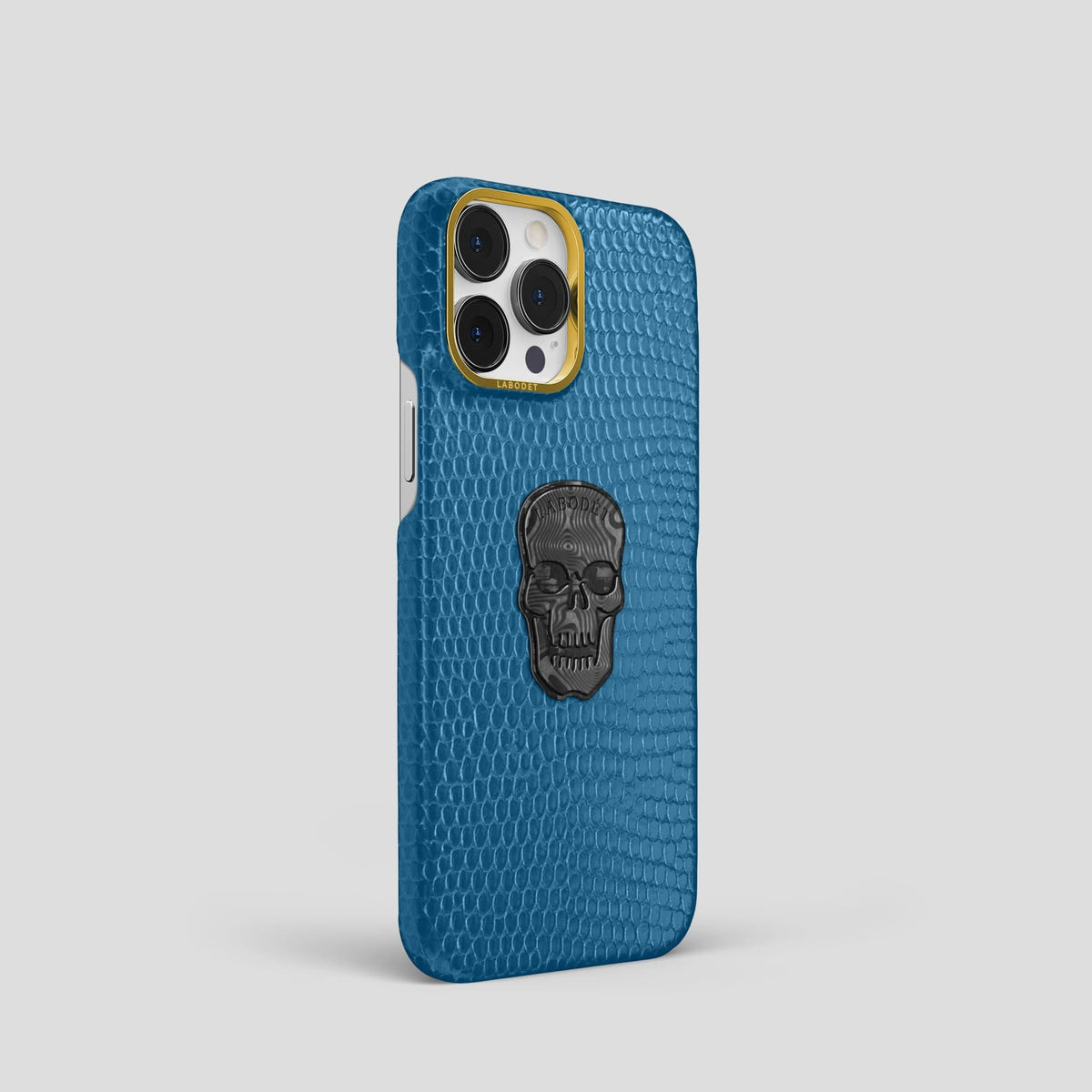 Blue iPhone 13 Pro Classic Case with Gold Metal -2 | Blue-Gold