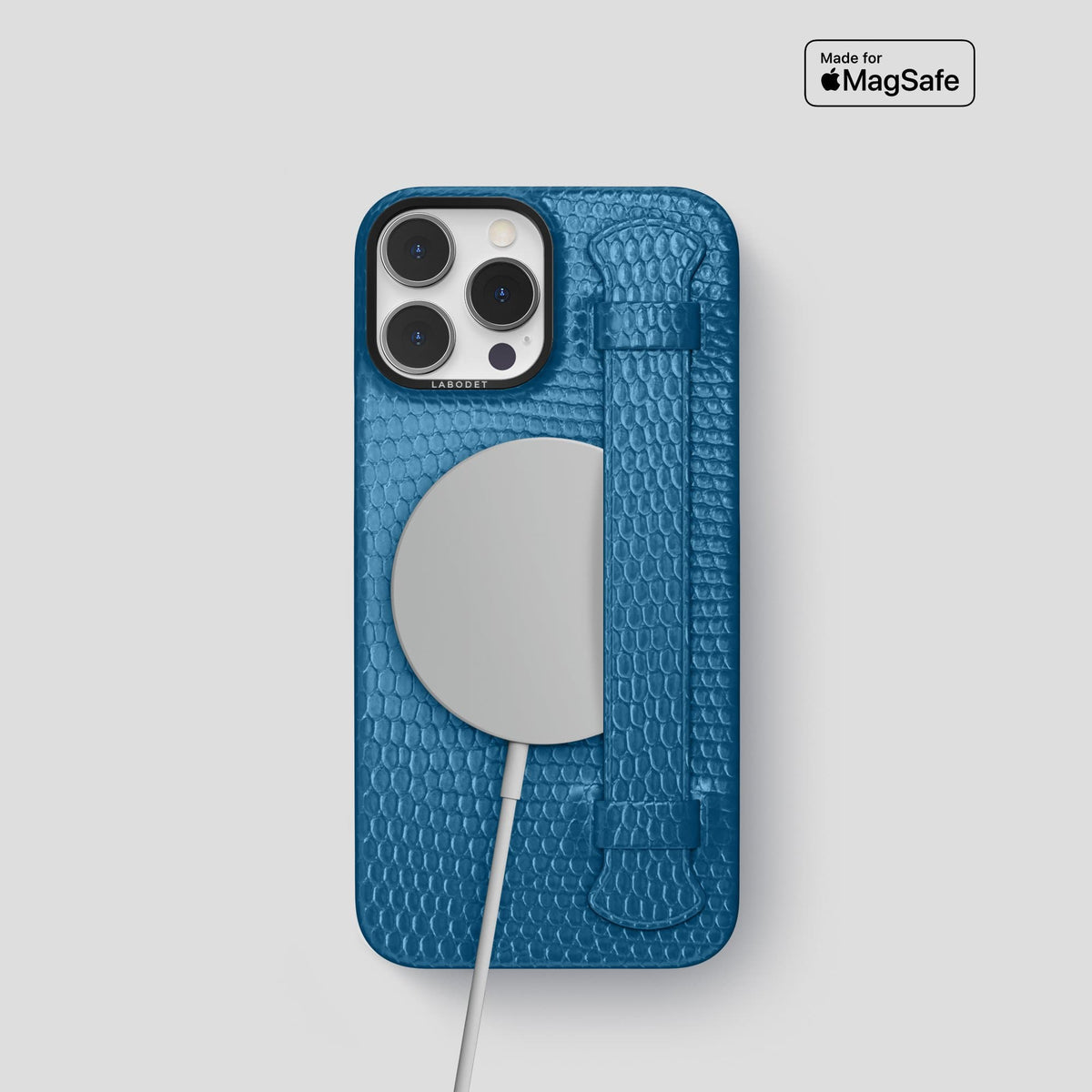 Blue iPhone 13 Pro Strap Case with Black Metal -5 | Blue-Black